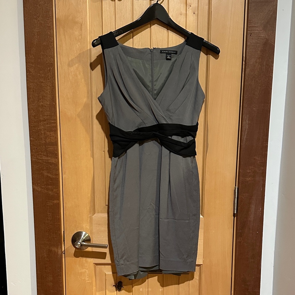 Banana Republic Gray and Black Mini Dress